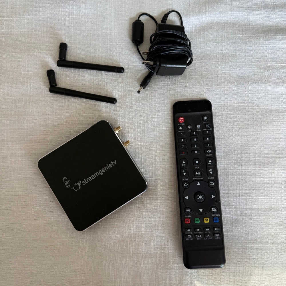Streamgenietv Android Smart TV Box Media Player with Remote and Antennas Black